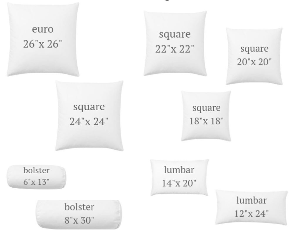 Standard Pillow and Pillowcase Size Chart Guide Updated