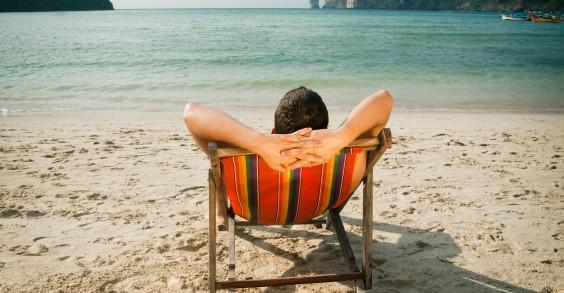 Man Relaxing on Beach