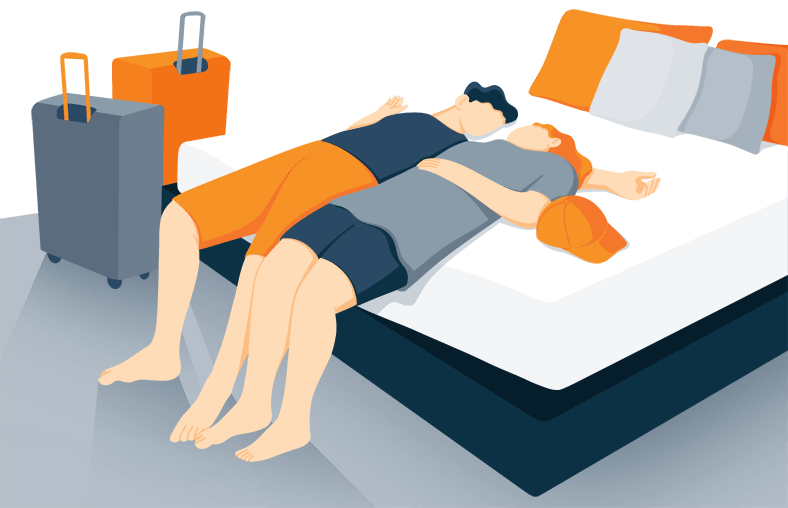 Illustration of a Guests Resting on a Bed