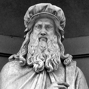 sculpture of Leonardo da Vinci